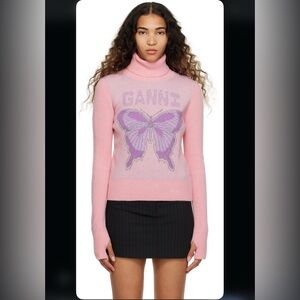 Ganni butterfly turtleneck sweater